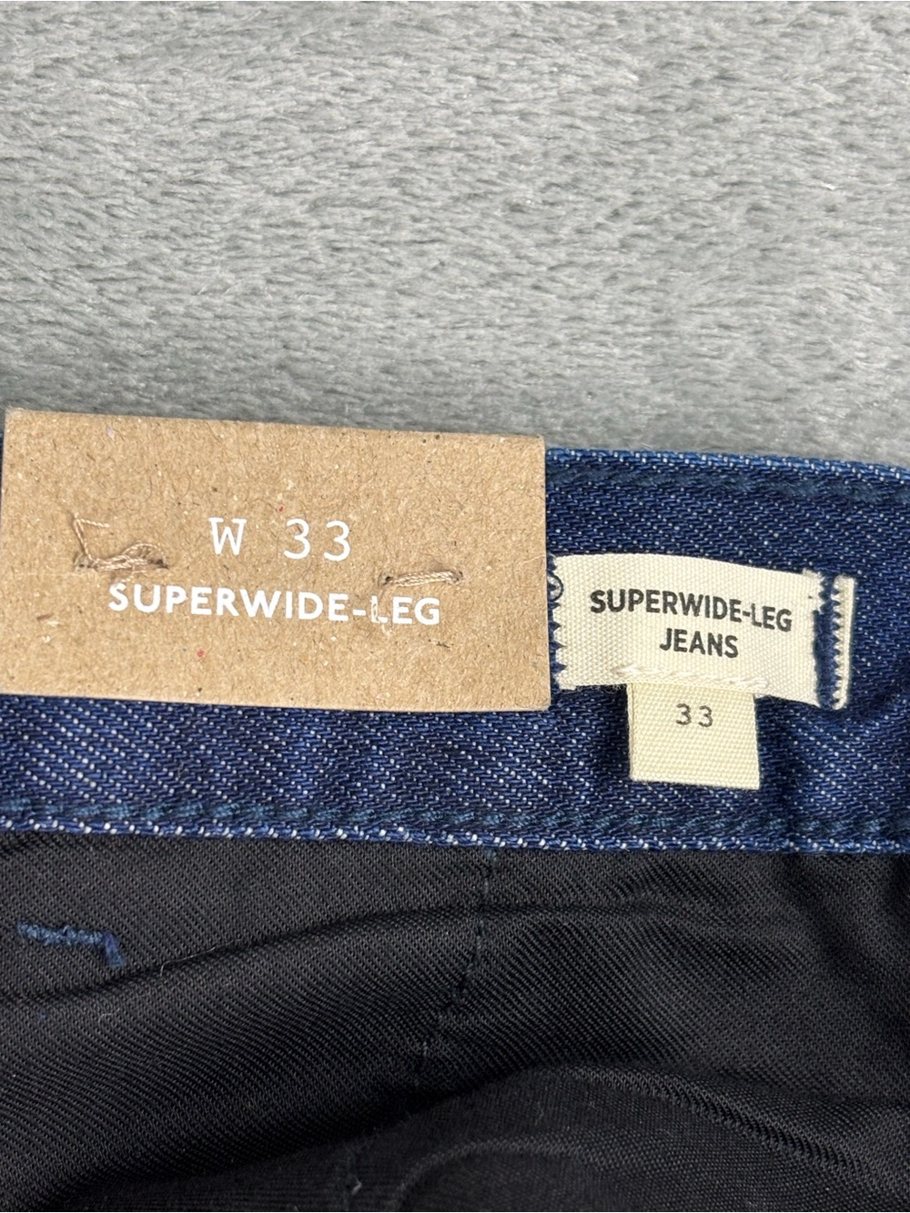 NEW Madewell Superwide-Leg Trouser Jeans Womens 33 Blue Dark Wash 100% Cotton - Picture 4 of 15